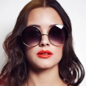 ❣️Oversized Circle Sunglasses Blue/Black Lense